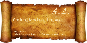 Andrejkovics Lajos névjegykártya