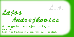 lajos andrejkovics business card